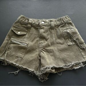 PacSun Khaki Frayed Cargo Shorts